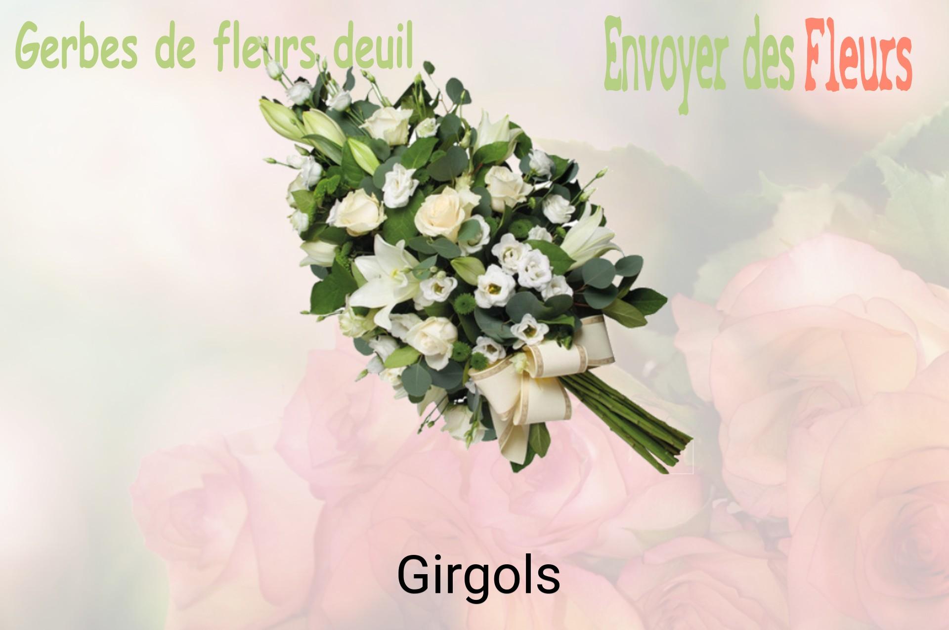 Gerbe de fleurs de deuil livrée à Girgols